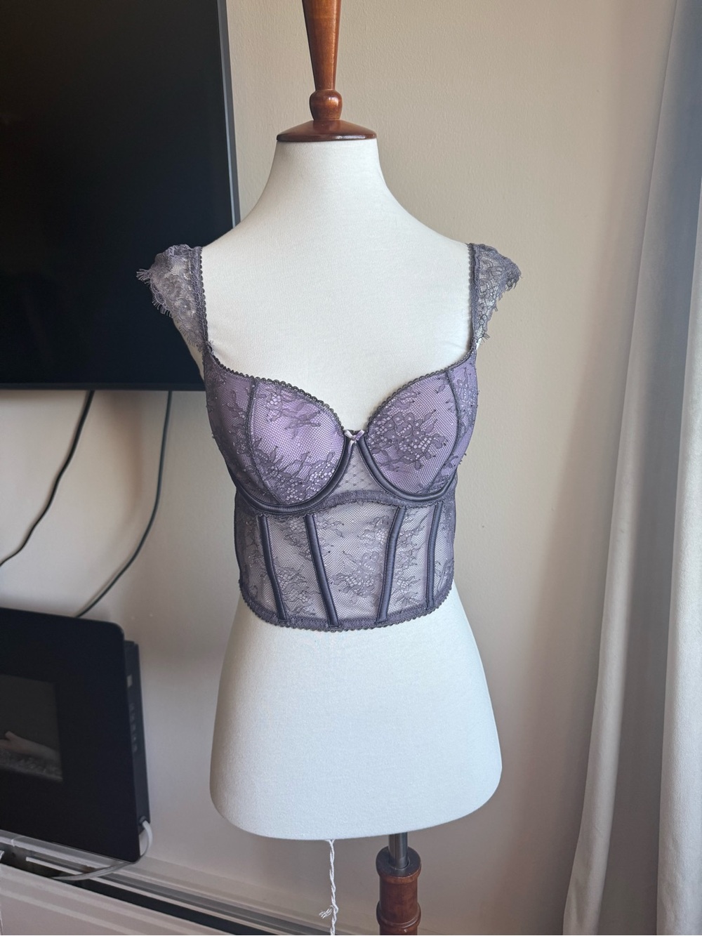 Victoria's Secret Lavender Lace Longline Underwire Bralette